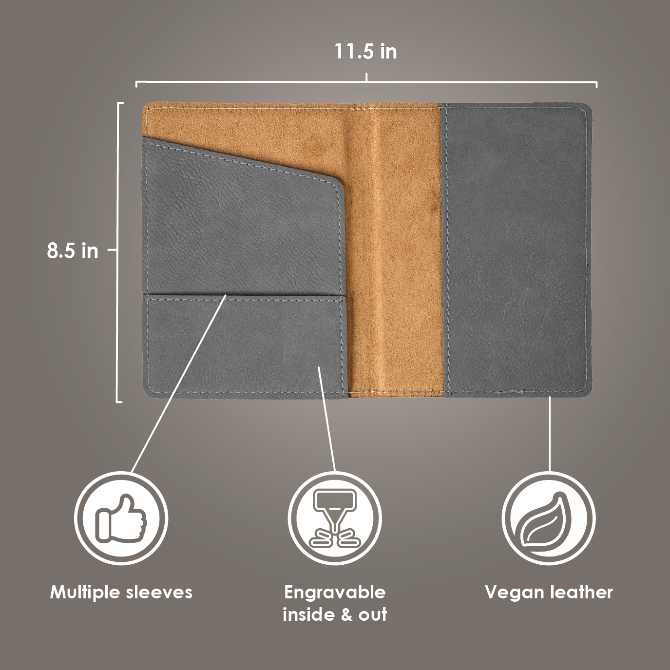 Personalized Leather PASSPORT HOLDER+