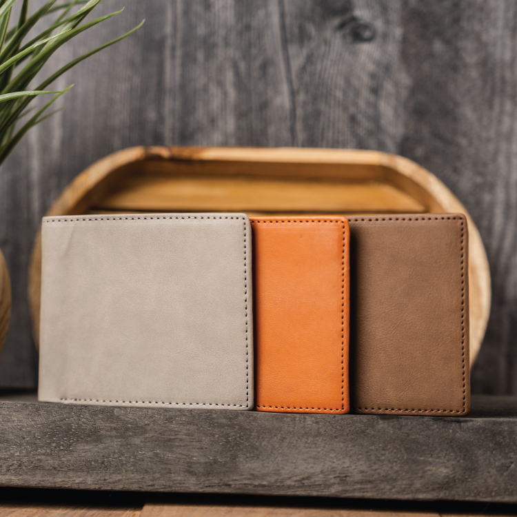 PERSONALIZED Mens Vegan Leather Wallet - Gift from Children, Gift for Kids, Dad Gift