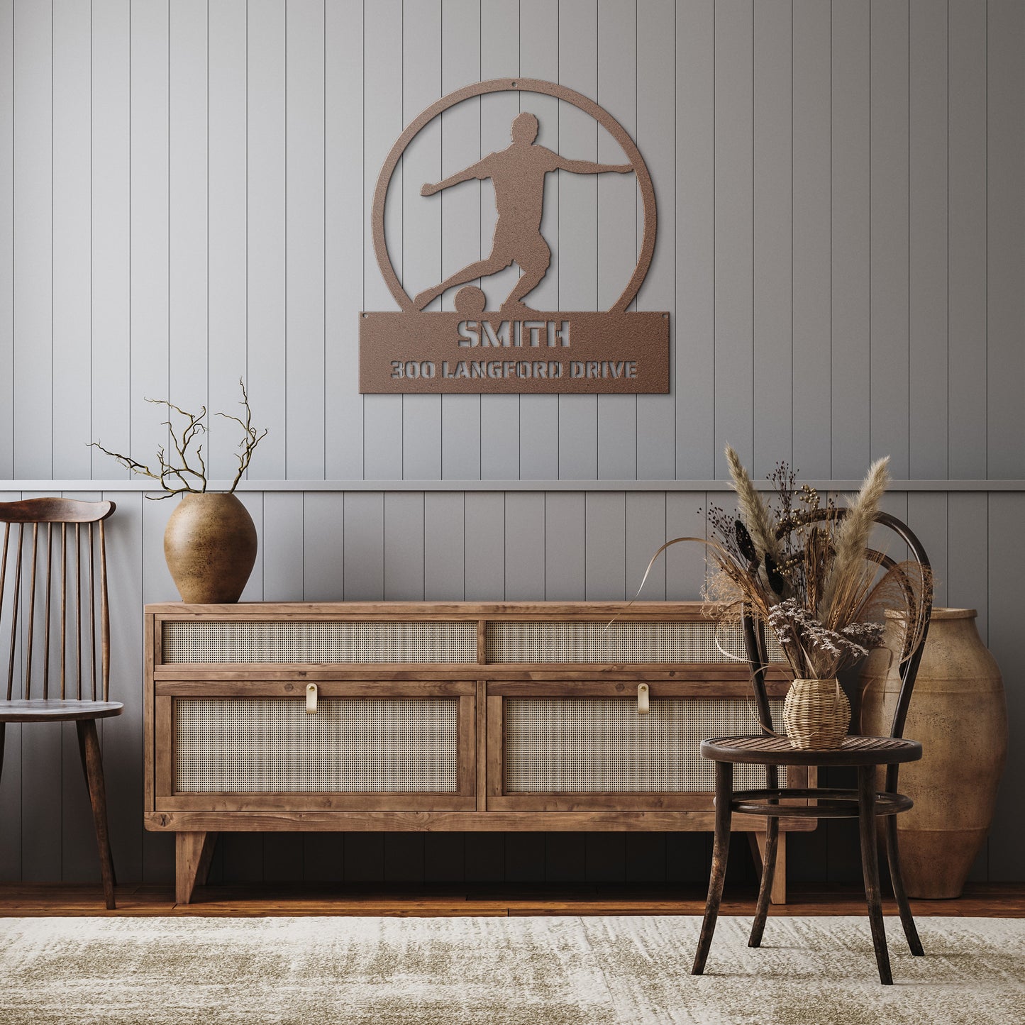 METAL WALL ART - Soccer - Home Decor, Wall Decor, Personalized