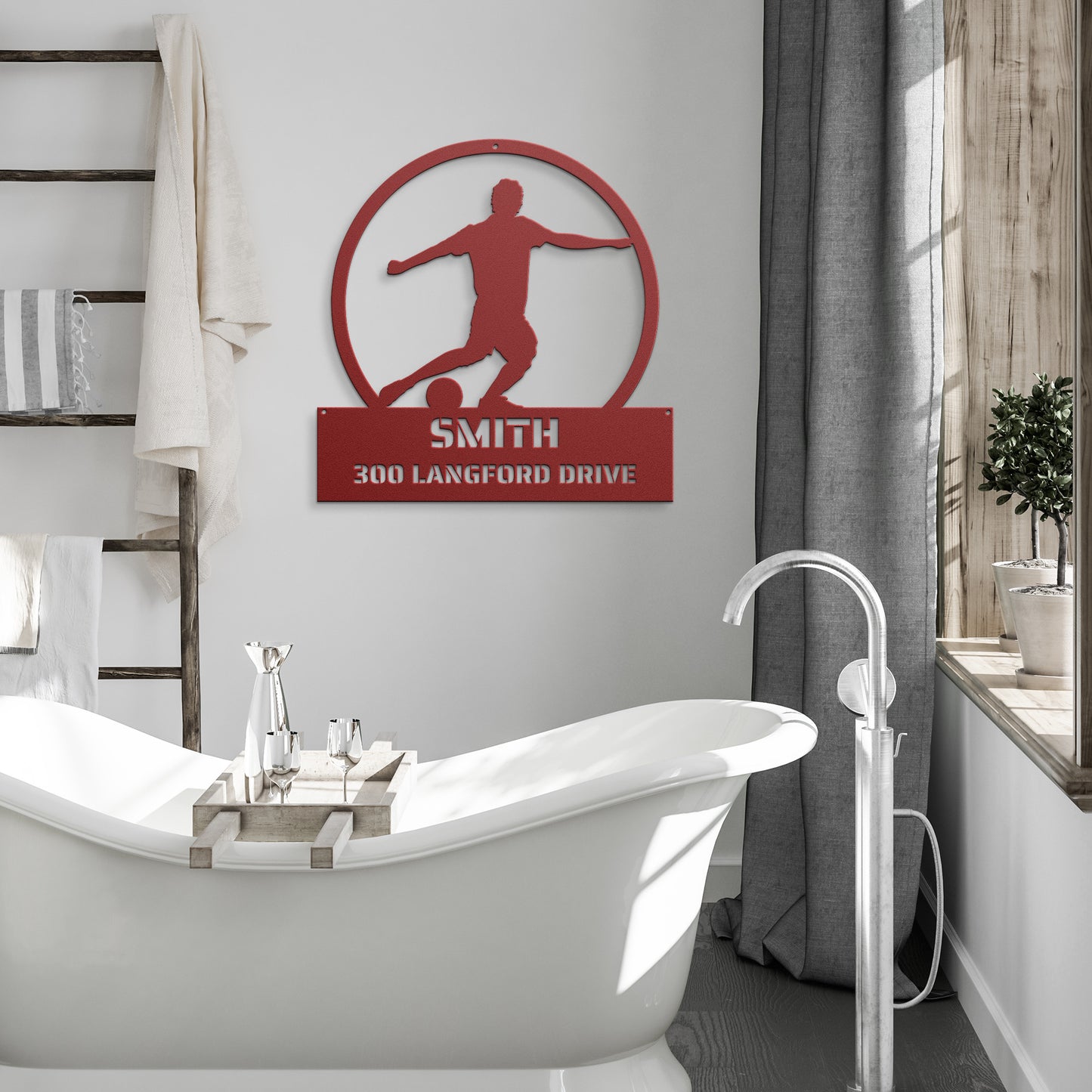 METAL WALL ART - Soccer - Home Decor, Wall Decor, Personalized