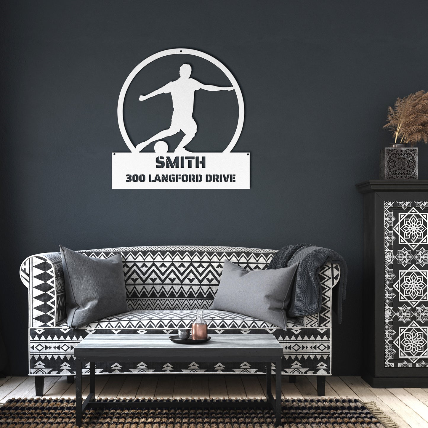METAL WALL ART - Soccer - Home Decor, Wall Decor, Personalized