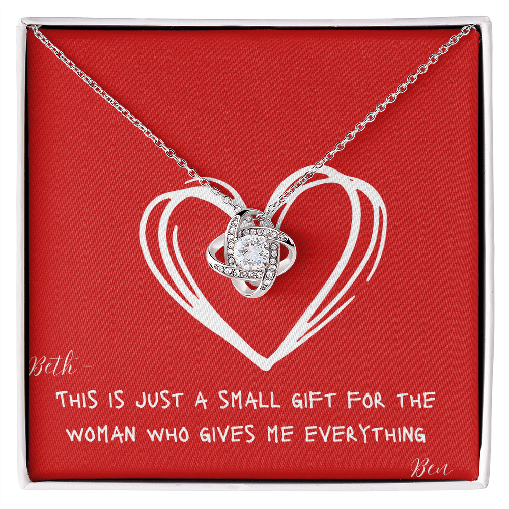 PERSONALIZED - Love Knot Necklace - Valentine's Day or Just Because