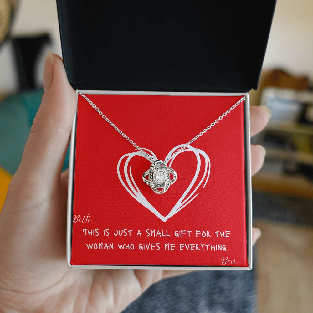 PERSONALIZED - Love Knot Necklace - Valentine's Day or Just Because
