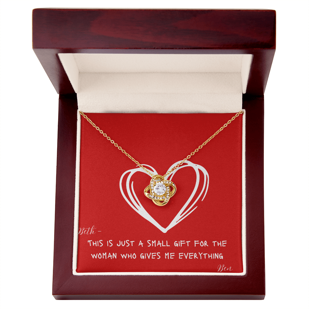 PERSONALIZED - Love Knot Necklace - Valentine's Day or Just Because
