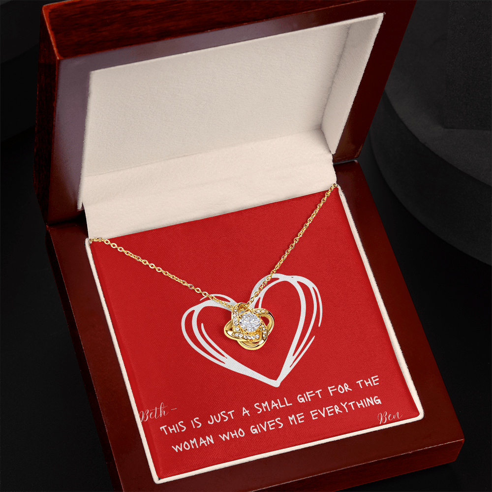 PERSONALIZED - Love Knot Necklace - Valentine's Day or Just Because