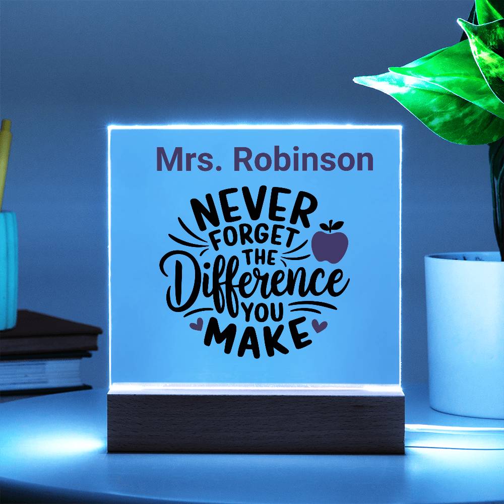 TEACHER GIFT - Lighted Acrylic Plaque - Personalized