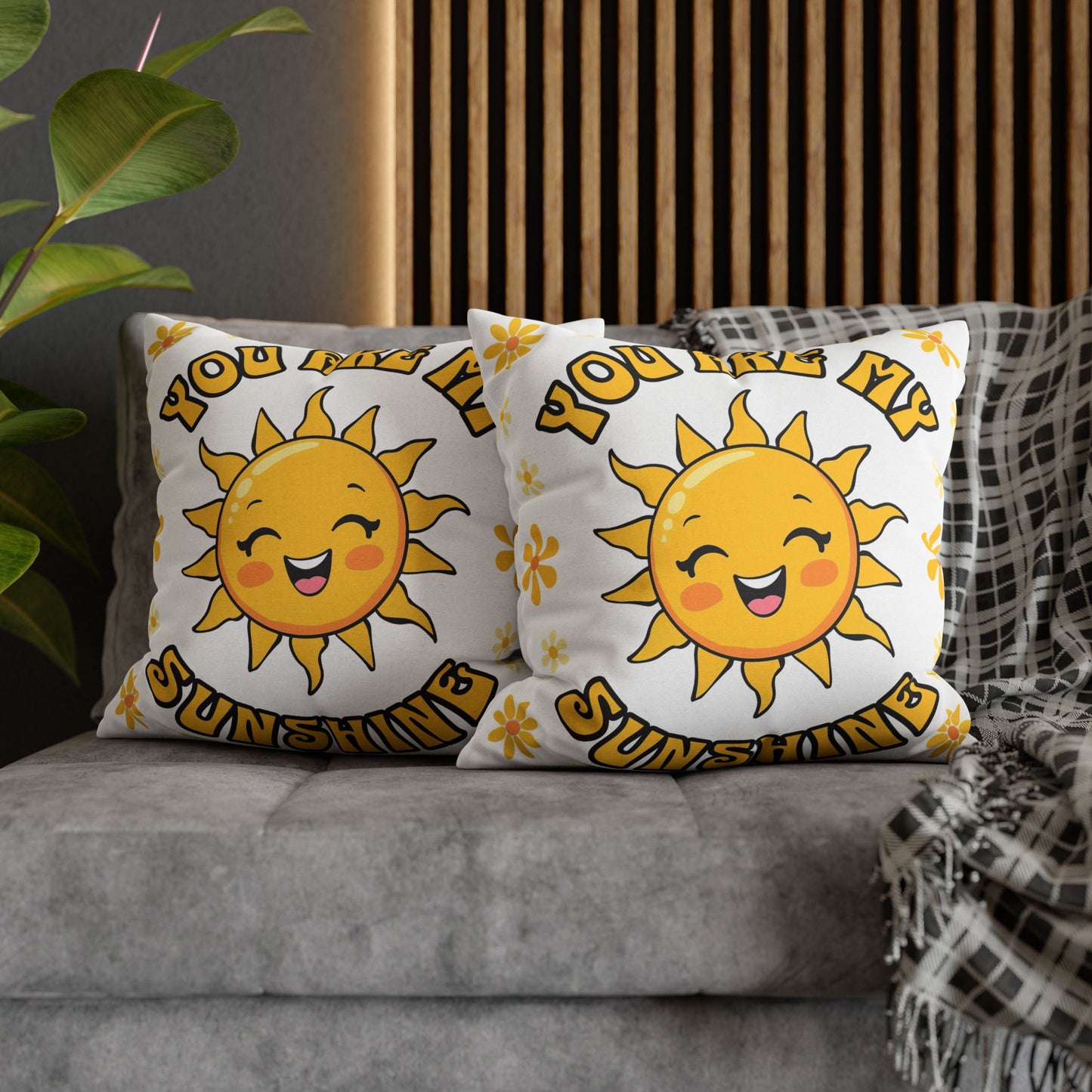 SUNSHINE - Polyester Square Pillowcase - Can be PERSONALIZED, Bedroom Decor, Gift
