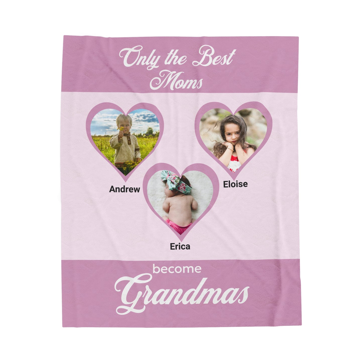 GRANDMOTHER  - Velveteen Plush Blanket - Oma, Nana, GiGi, Meemaw - CUSTOM PERSONALIZED
