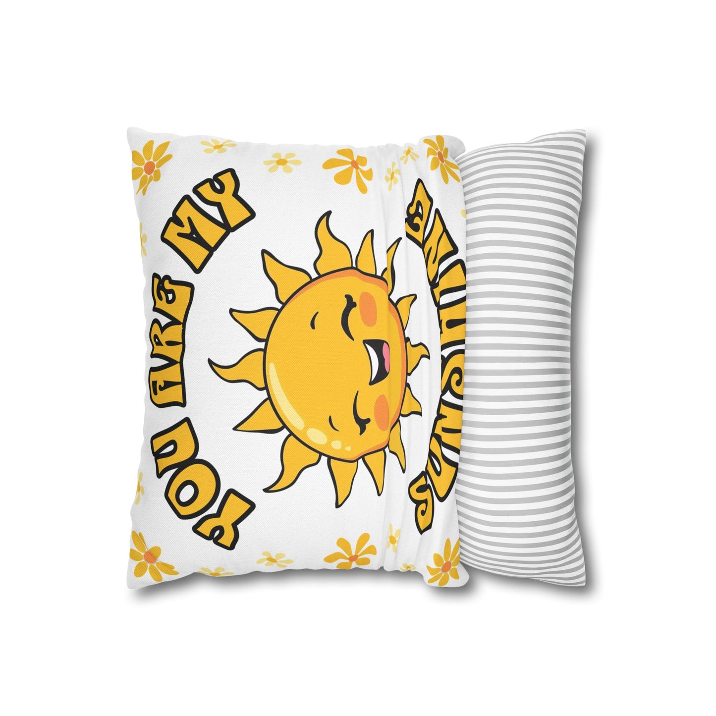 SUNSHINE - Polyester Square Pillowcase - Can be PERSONALIZED, Bedroom Decor, Gift
