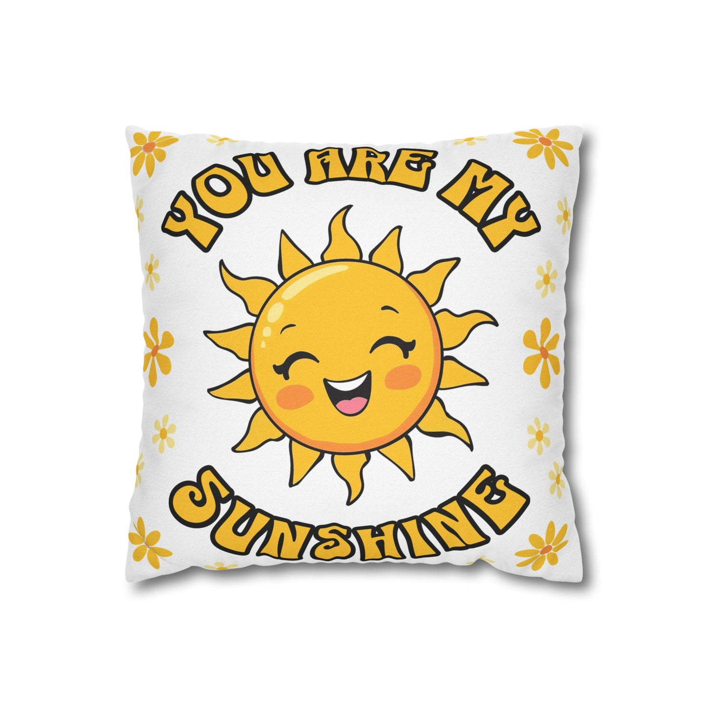 SUNSHINE - Polyester Square Pillowcase - Can be PERSONALIZED, Bedroom Decor, Gift