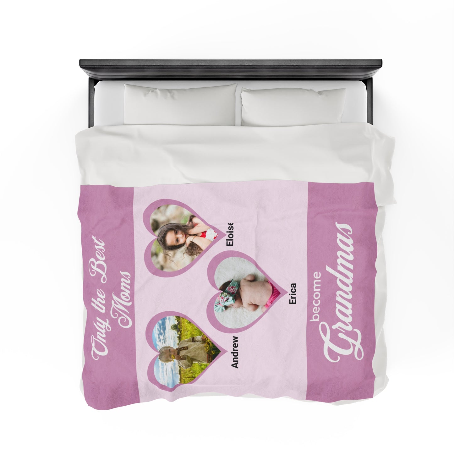 GRANDMOTHER  - Velveteen Plush Blanket - Oma, Nana, GiGi, Meemaw - CUSTOM PERSONALIZED