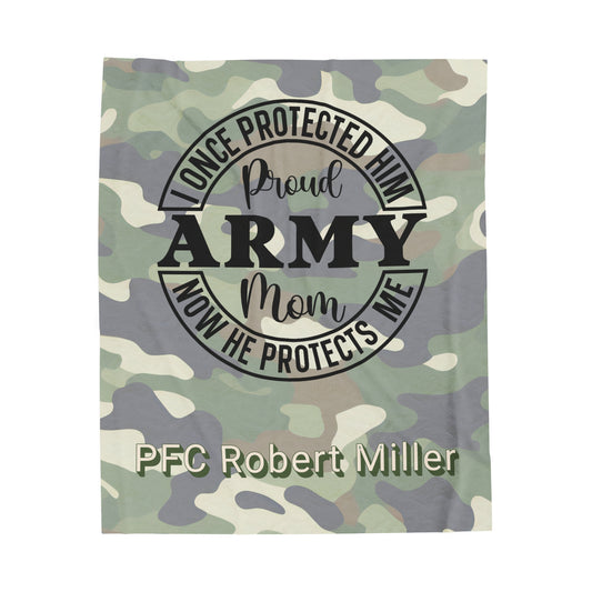 PERSONALIZED - Army Mom Blanket - Great Gift