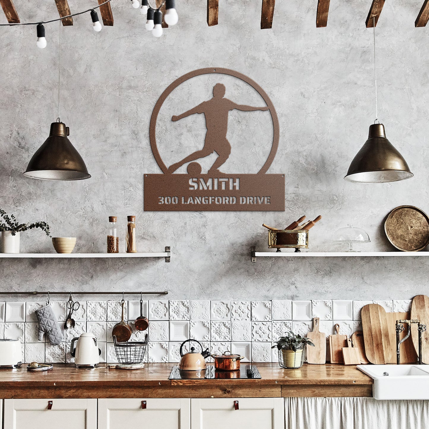 METAL WALL ART - Soccer - Home Decor, Wall Decor, Personalized
