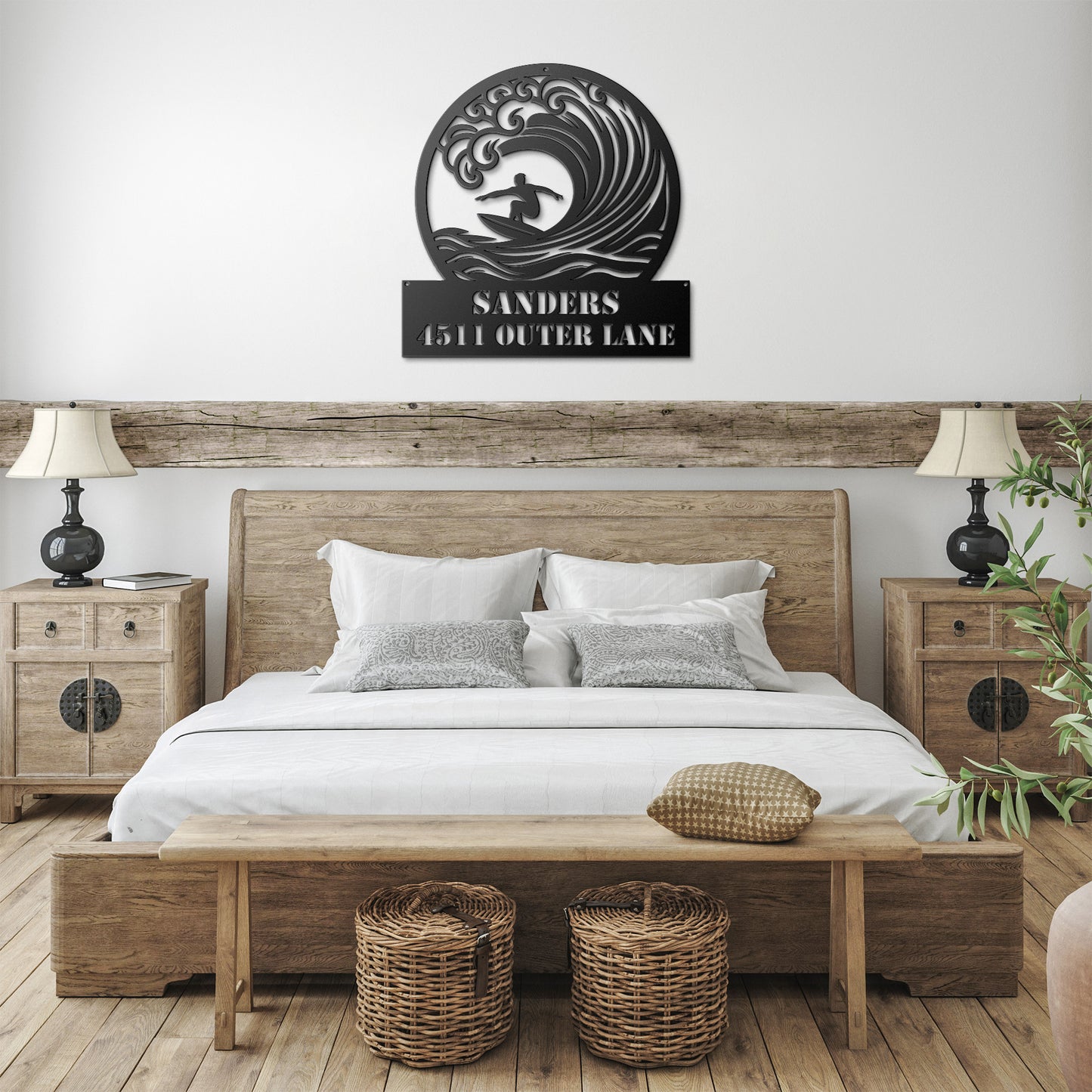 METAL WALL ART - Surfing Address Sign