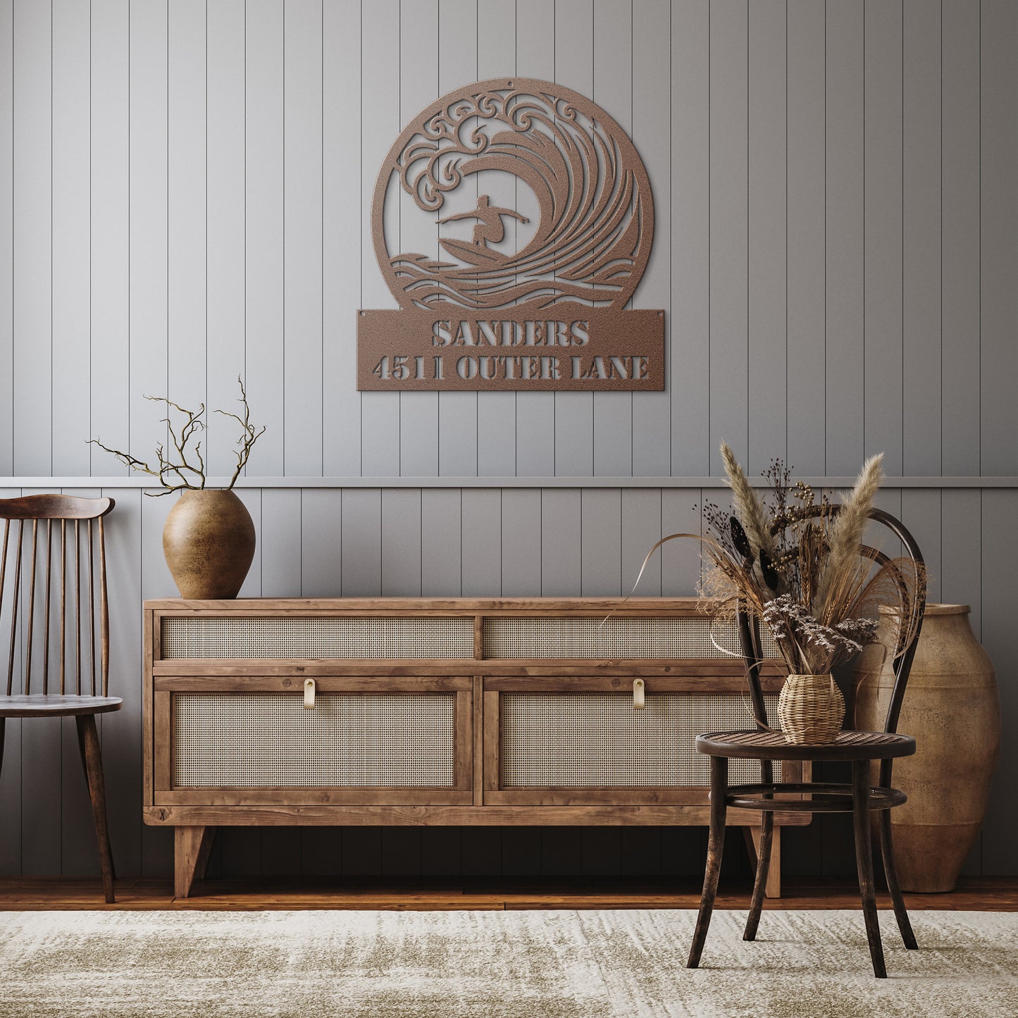 METAL WALL ART - Surfing Address Sign