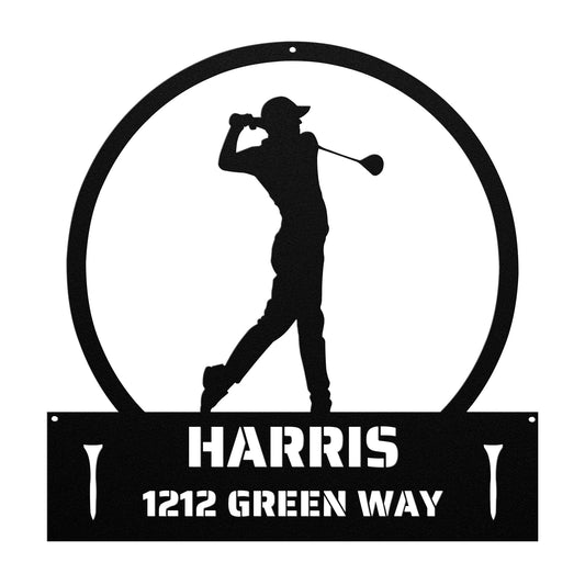 Metal - GOLF - Address Sign - PERSONALIZED