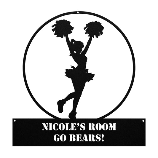 Personalized - CHEER - Metal Door Sign Plaque