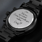 PERSONALIZED - Chronograph Watch - From Wife to Husband - Wonderful Birthday, Anniversary, or Christmas Gift