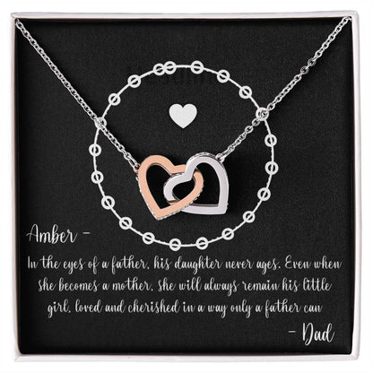 PERSONALIZED - Necklace - To a New Mom from her Father - Keepsake Necklace, Gift to New Mom from Dad, To Daughter from Father, To Daughter from Dad