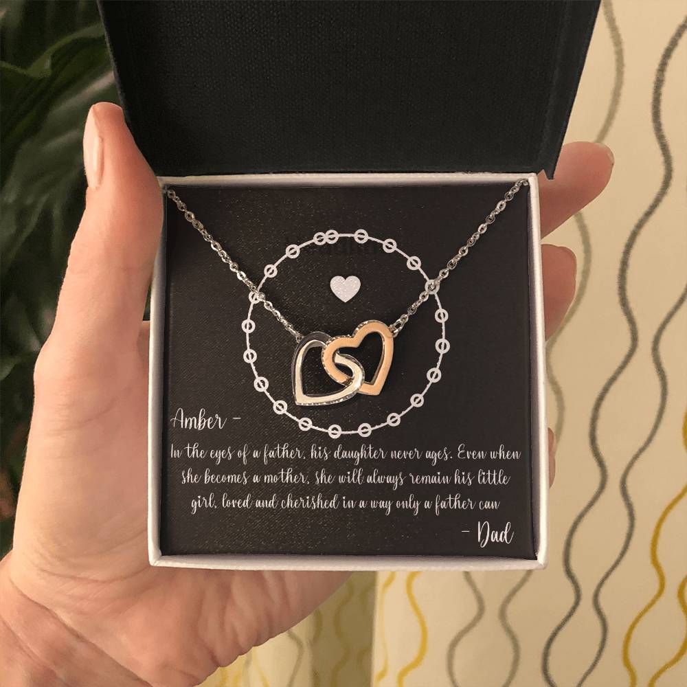 PERSONALIZED - Necklace - To a New Mom from her Father - Keepsake Necklace, Gift to New Mom from Dad, To Daughter from Father, To Daughter from Dad