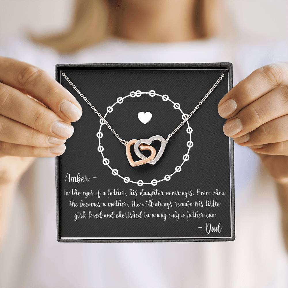 PERSONALIZED - Necklace - To a New Mom from her Father - Keepsake Necklace, Gift to New Mom from Dad, To Daughter from Father, To Daughter from Dad
