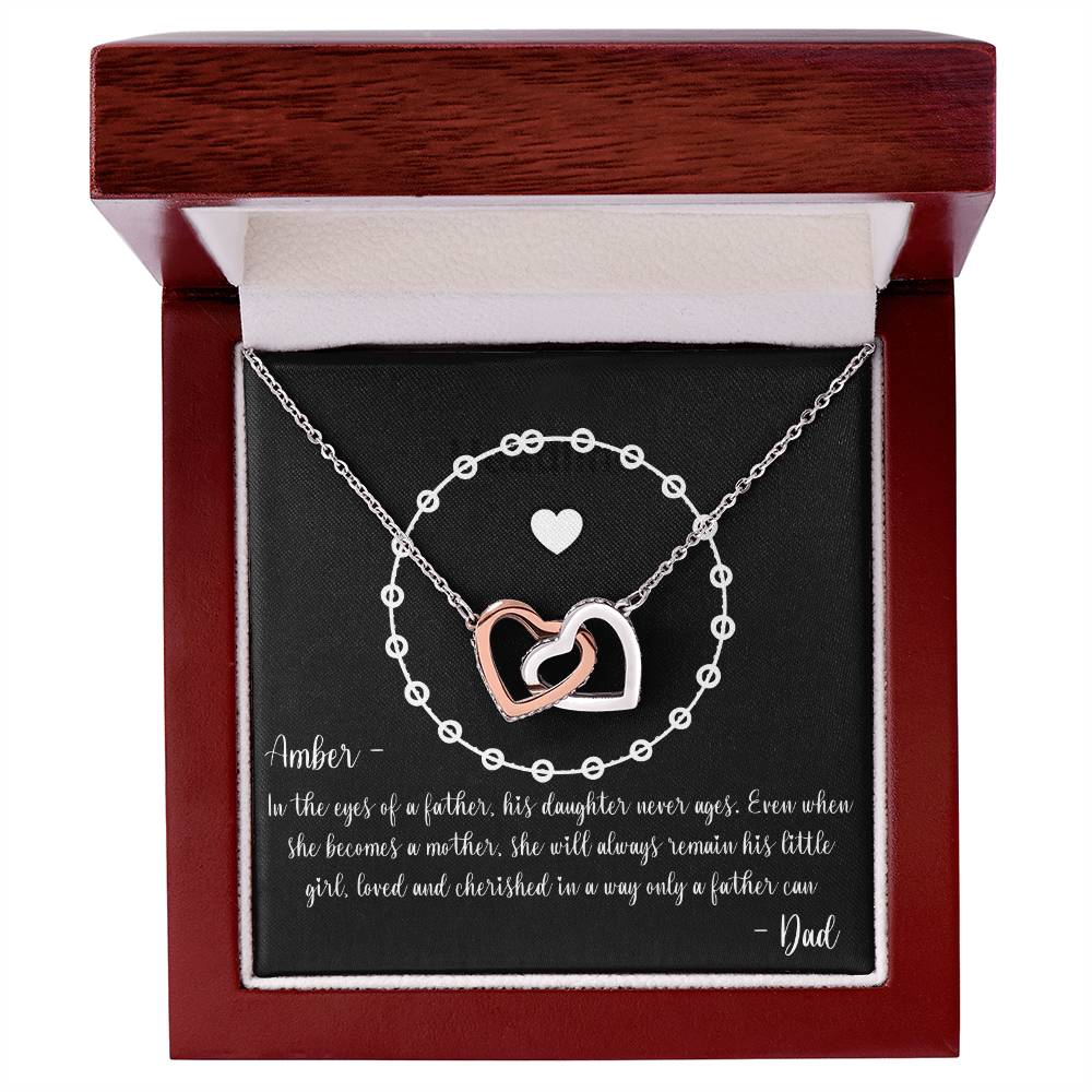 PERSONALIZED - Necklace - To a New Mom from her Father - Keepsake Necklace, Gift to New Mom from Dad, To Daughter from Father, To Daughter from Dad