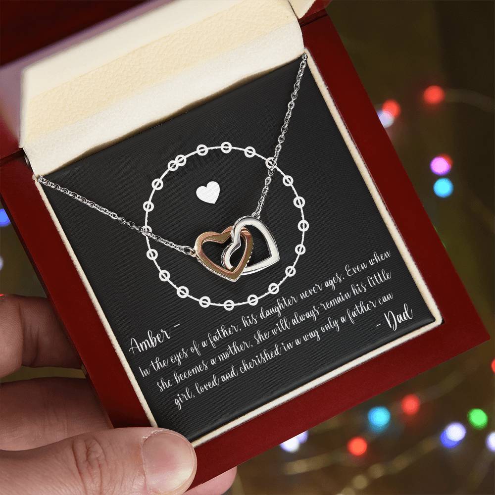 PERSONALIZED - Necklace - To a New Mom from her Father - Keepsake Necklace, Gift to New Mom from Dad, To Daughter from Father, To Daughter from Dad