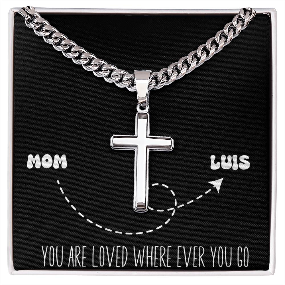 PERSONALIZED Men's Cuban Chain & Cross Necklace