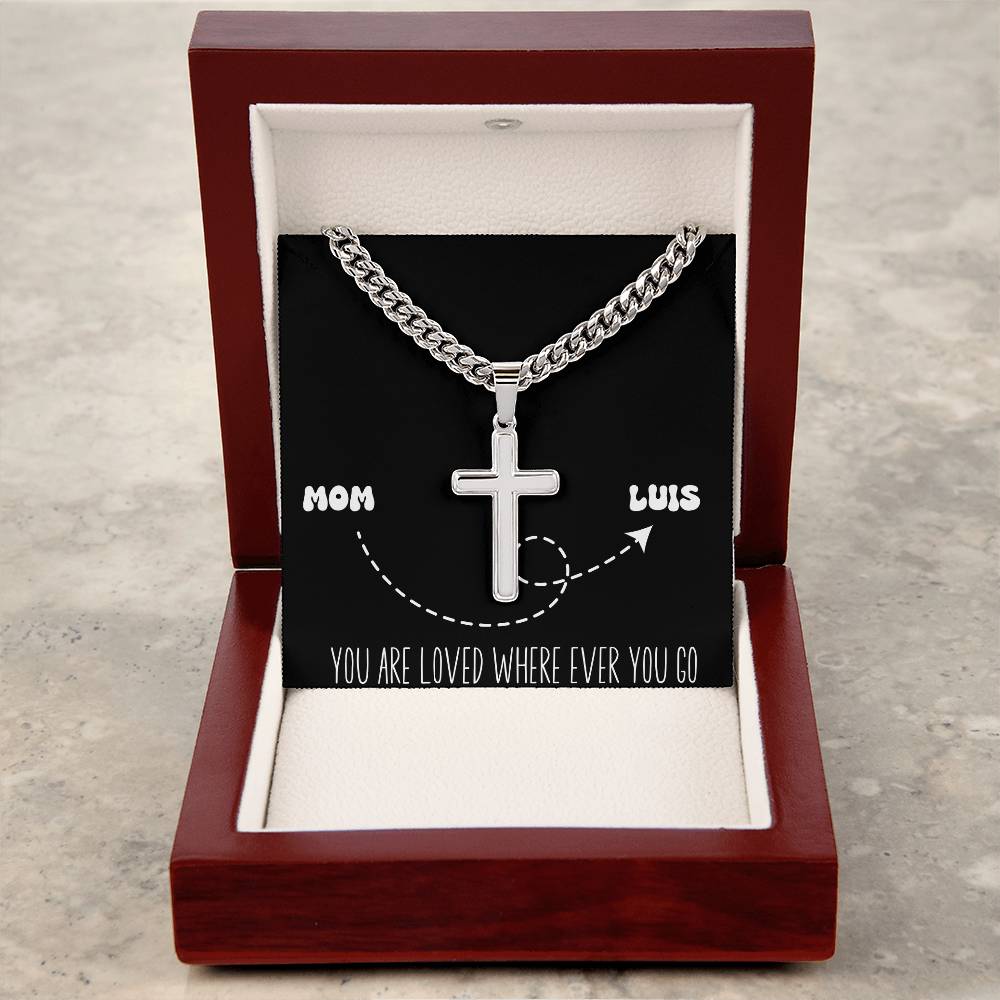 PERSONALIZED Men's Cuban Chain & Cross Necklace