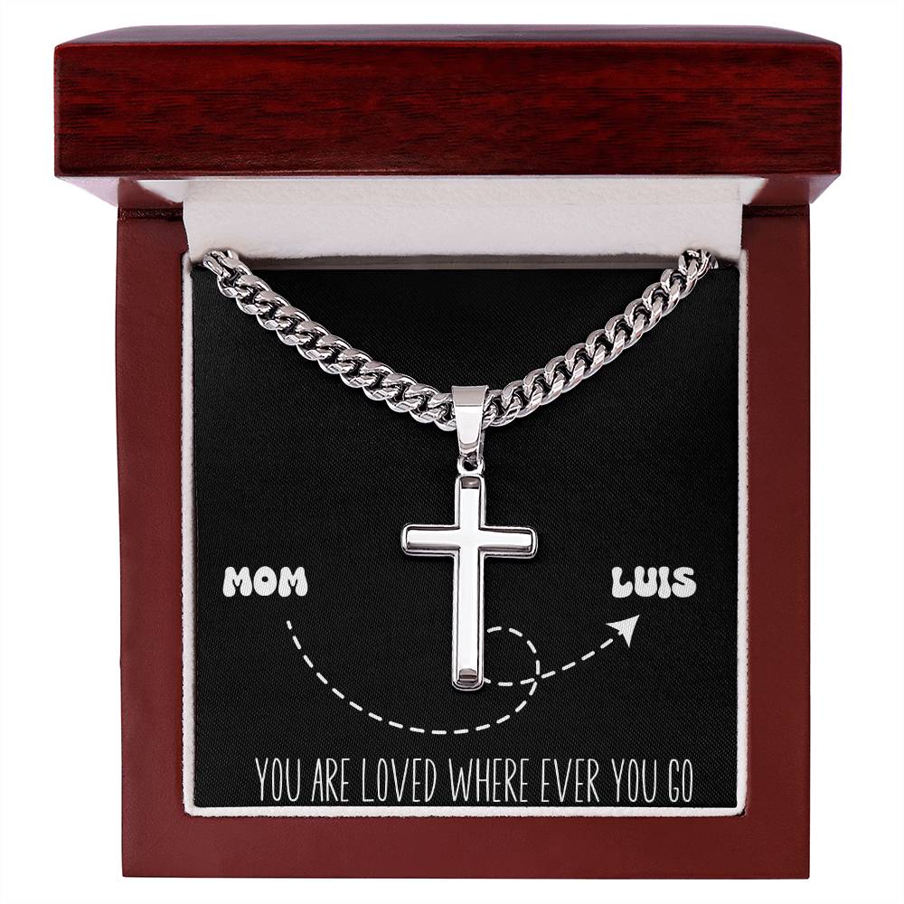 PERSONALIZED Men's Cuban Chain & Cross Necklace