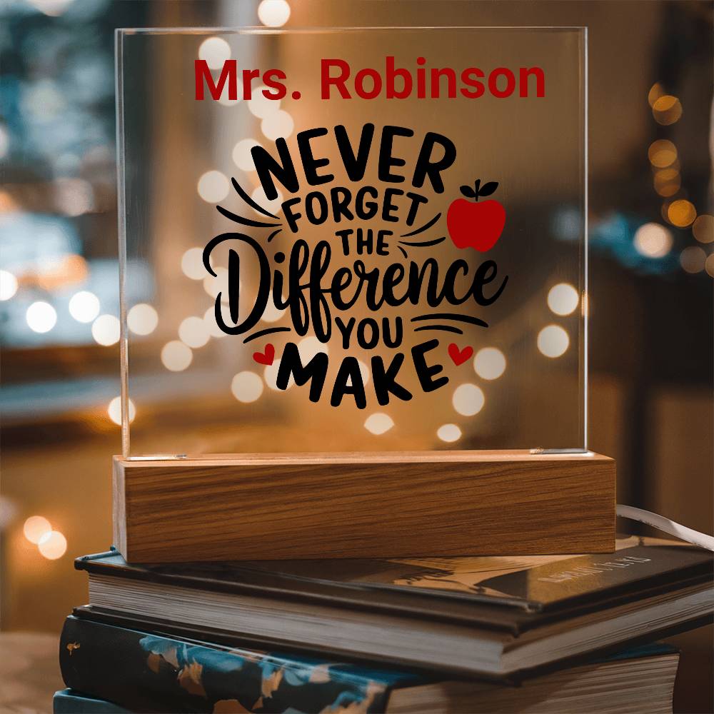 TEACHER GIFT - Lighted Acrylic Plaque - Personalized
