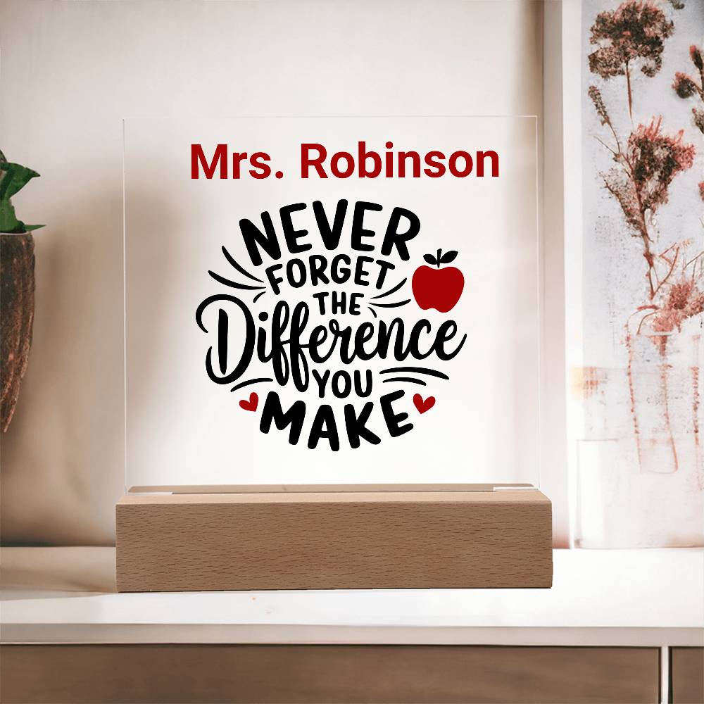 TEACHER GIFT - Lighted Acrylic Plaque - Personalized