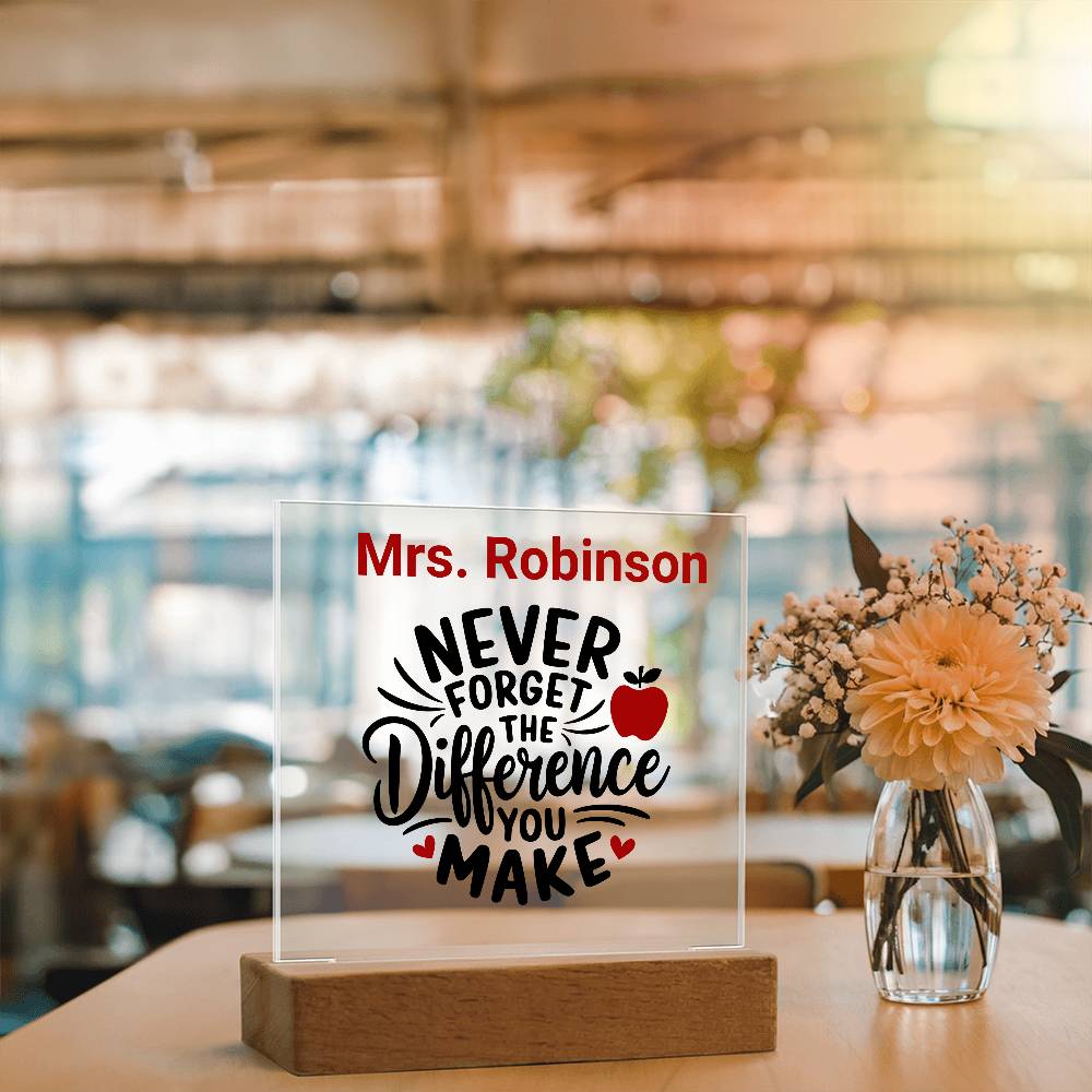 TEACHER GIFT - Lighted Acrylic Plaque - Personalized